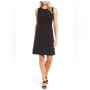 CLASSIQUES ENTIER Nordstrom Black Studded Italian Ponte Knit Skirt Dress 8 NWT